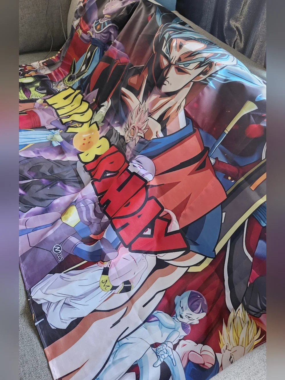 DragonBall Z Themed Happy Birthday Banner - Multicolor
